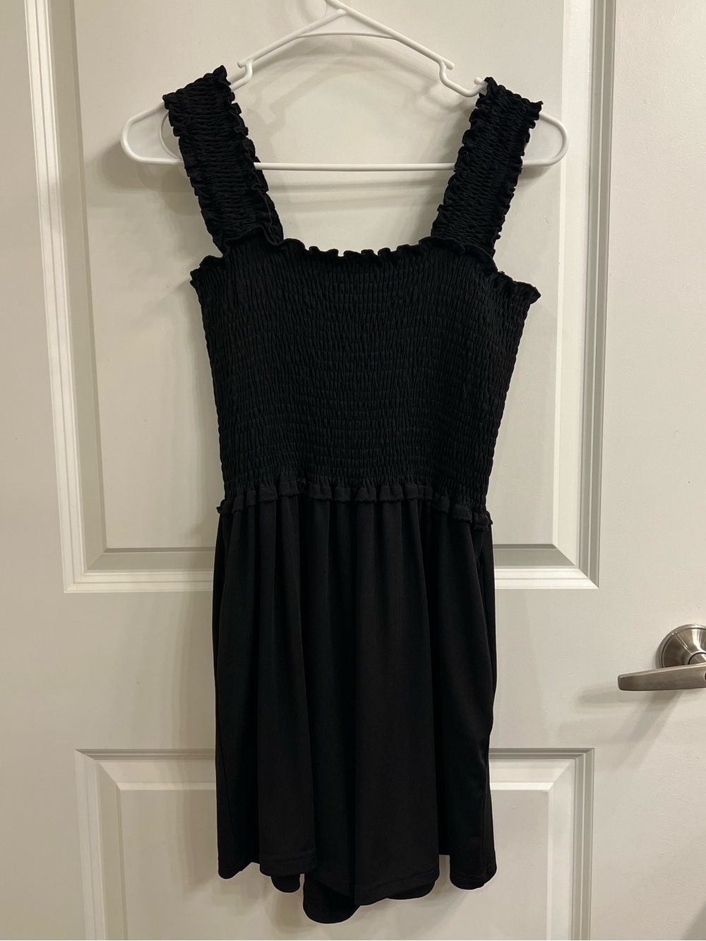 Smocked Black Romper with Wide Straps Size Small